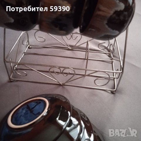 Керамични чаши за кафе със стойка, снимка 16 - Чаши - 29396157