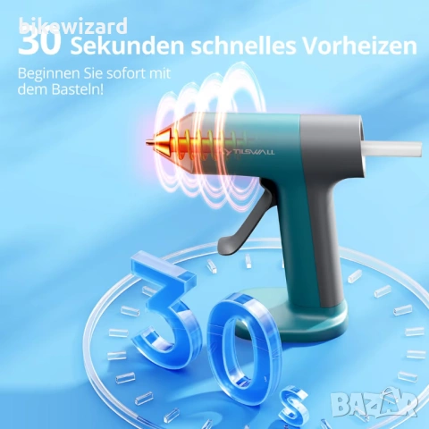 Безжичен мини пистолет за лепене с горещ силикон + лепилни пръчки , снимка 4 - Други инструменти - 53434440