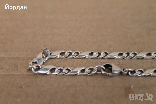 Сребърен ланец , снимка 2 - Колиета, медальони, синджири - 44639081