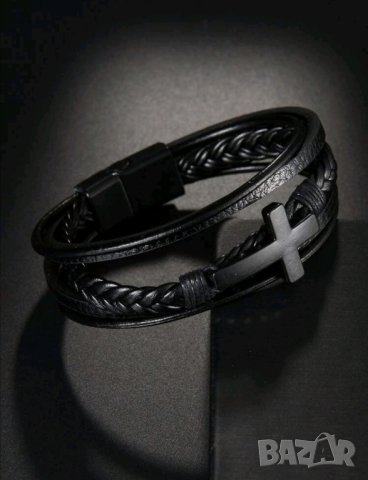 Луксозна мъжка гривна с кръст 