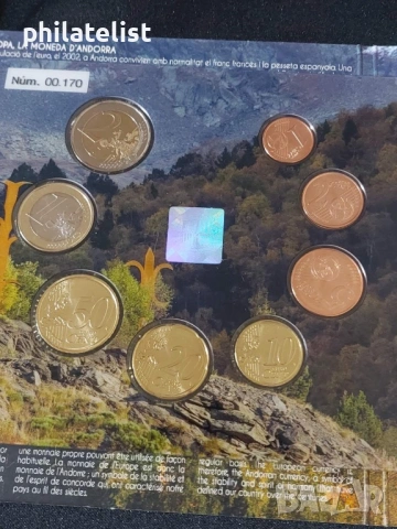 Андора 2024 - комплектен сет от 1 цент до 2 евро – банков Евро сет 8 монети, снимка 2 - Нумизматика и бонистика - 53765484