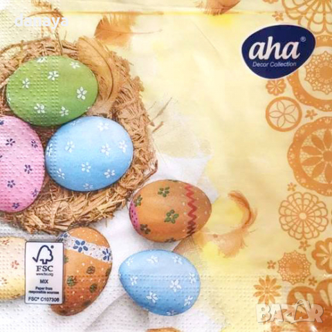 2788 Великденски салфетки за маса, трипластови, 20 броя в пакет, снимка 2 - Аксесоари за кухня - 36189320