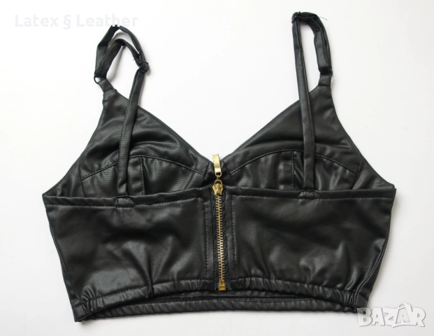 Кожено късо бюстие/кроп топ Club L , снимка 2 - Корсети, бюстиета, топове - 52190637