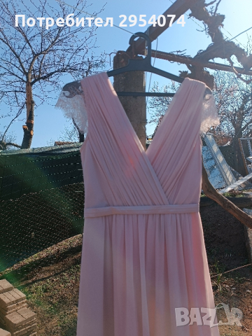 Нова рокля в цвят пепел от рози м-55лв, снимка 2 - Рокли - 44599189