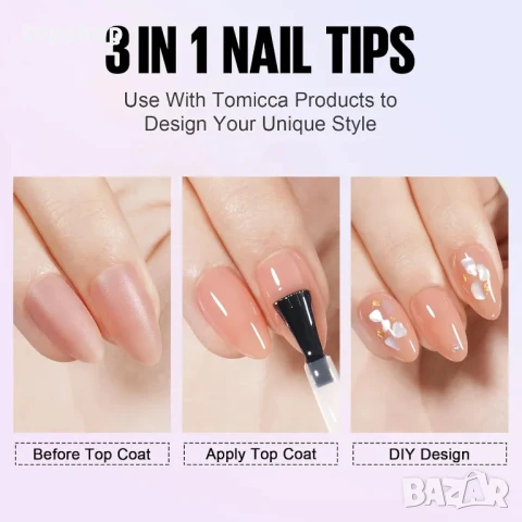 TOMICCA Soft Gel Nail Tips Комплект гел нокти, снимка 4 - Продукти за маникюр - 50555699