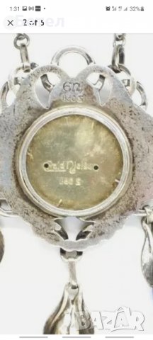 EVALD NIELSEN   antique 925 Strl Silver Necklace, 35.5g, снимка 8 - Антикварни и старинни предмети - 35816639