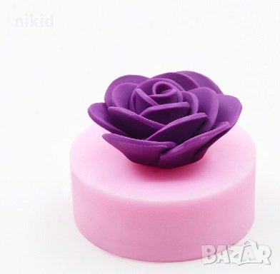 3D декоративна роза силиконов молд форма калъп фондан шоколад гипс сапун свещ, снимка 2 - Форми - 35815717