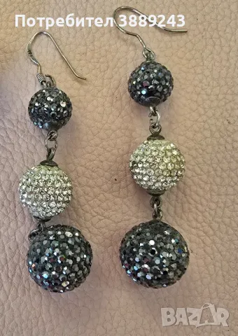 Сребърни обеци с кристали 925