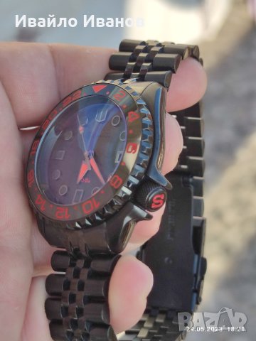 Часовник Seiko SKX007 Black PVD - Mod , снимка 2 - Мъжки - 40811881