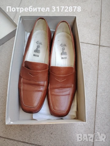 Кафяви мокасини естествена кожа 