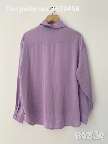 Дамска Сатенена риза голям размер елегантна, снимка 3 - Ризи - 51366017