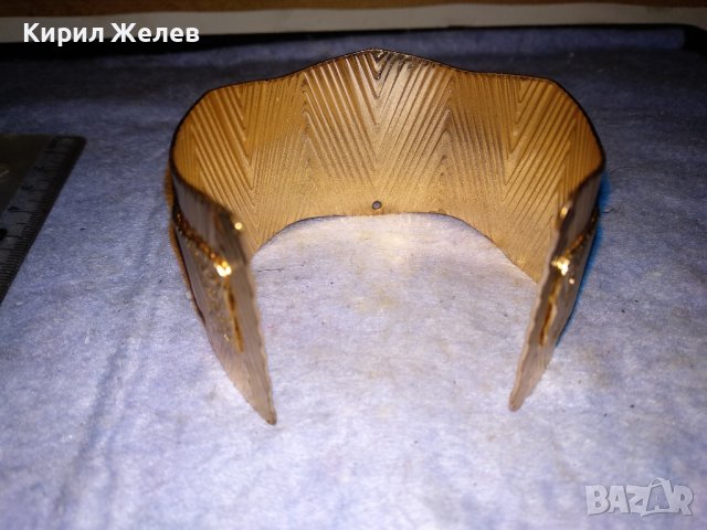 ЕФЕКТНА ПОЗЛАТЕНА РЕГУЛИРУЕМА ВИНТИДЖ АРТ ГРИВНА от БЛАГОРОДНА СТОМАНА с ПОЛИРАН КРИСТАЛ 10985, снимка 5 - Гривни - 41101251