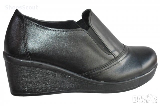 Дамски ежедневни обувки на платформа - черни