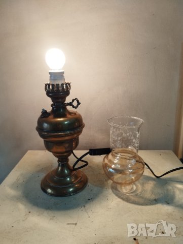 Ретро настолна лампа тип газена, снимка 5 - Настолни лампи - 44261887