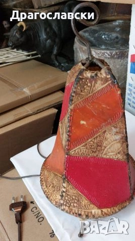 Полилей, лампа, фенер, лампион за 3 крушки, Ковано желязо, фенер, гръцки, кожа, снимка 13 - Лампи за таван - 28876885