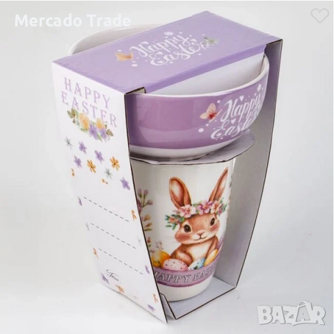 Великденски комплект Mercado Trade, Kерамична чаша и купа, снимка 3 - Сервизи - 53804360