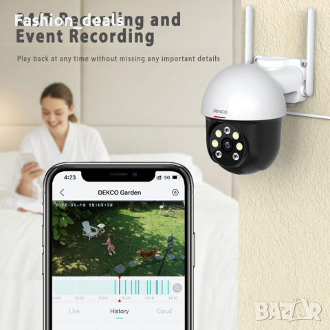 Нова външна камера с нощно виждане, движение сигнал, Наблюдение Охрана, снимка 7 - Камери - 36282993