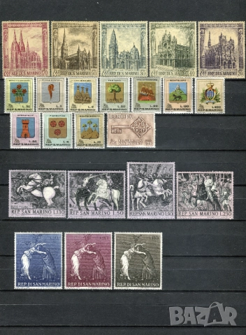 Колекция Сан Марино 1965-70г. чисти (MNH) пощенски марки 100+ бр., снимка 4 - Филателия - 52735726