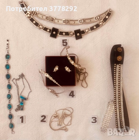 Комплект - колие и обици с кристали SWAROVSKI, и още 7 броя и комплекта, снимка 4 - Бижутерийни комплекти - 52010198