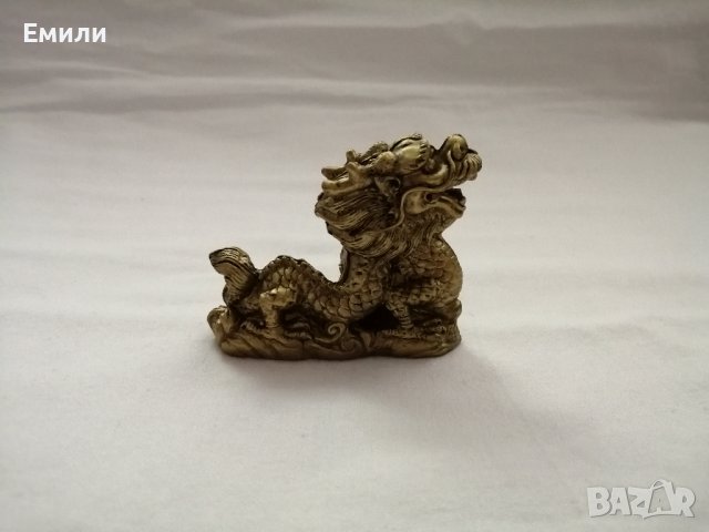 Сувенир малка статуетка китайски дракон в бронзов цвят, снимка 9 - Декорация за дома - 44466513