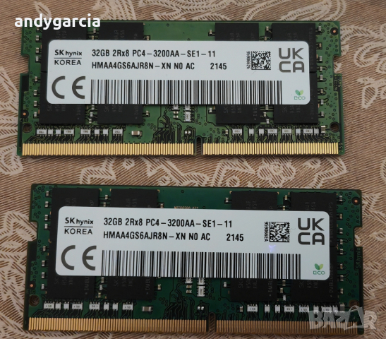 SK Hynix 64GB (2x 32GB) DDR4 3200Mhz PC4  1.2V DR x8 260-pin SODIMM RAM Kit за лаптоп рам памет