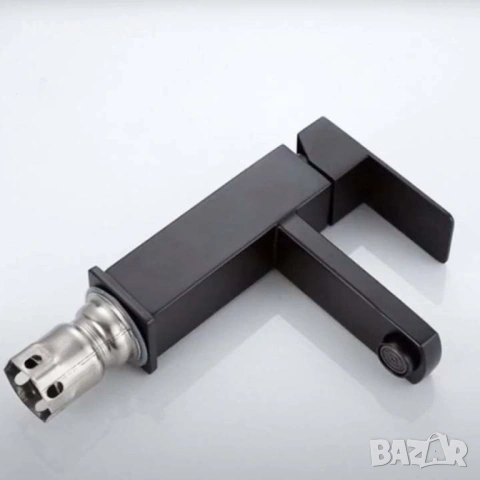 Смесител за мивка неръждаема стомана, керамичен патрон, едноръкохватков,  черен, снимка 2 - Смесители - 53837417