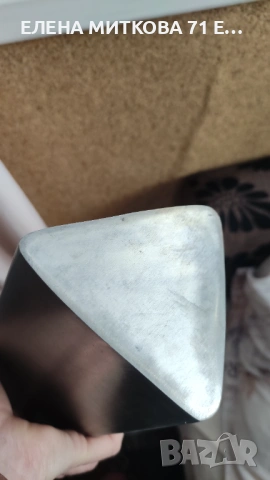 Висока стоманена ваза с модерен геометричен дизайн, снимка 6 - Вази - 53556805