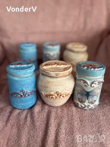 Комплекти за Подарък Стъклени бурканчета за сладки подправки бисквитки Декорирани, снимка 5 - Други - 49963243