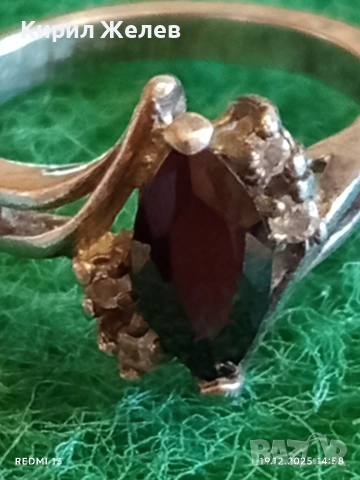 Винтидж сребърен пръстен с ювелирно инкрустиран диамант МОЙСЕНИТ майсторска ръчна изработка 11893, снимка 10 - Пръстени - 52848109