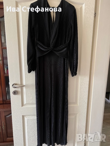 Нов черен дълъг елегантен еластичен гащеризон рипс рипсен универсален овърсайз модел широка кройка , снимка 3 - Гащеризони - 51860246