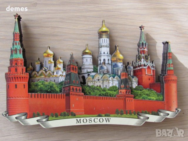 Автентичен дървен 3D магнит от Москва, Русия-серия-, снимка 3 - Колекции - 39248000