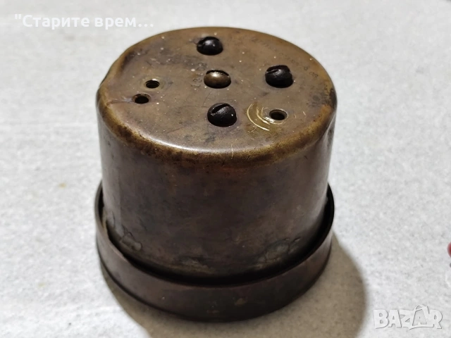 Античен  Месингов Автомобилен Часовник за Табло, снимка 3 - Части - 53053966