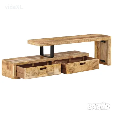 vidaXL ТВ шкаф (118-200) x 30 x 40 см, масивно дърво, цвят манго, снимка 2 - Секции и витрини - 56147266
