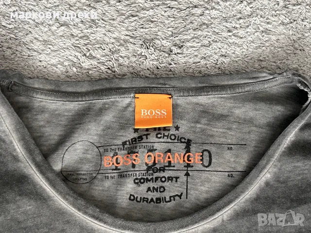 BOSS Orange (модел Toulon) в измит сив цвят L
, снимка 8 - Блузи - 56145341