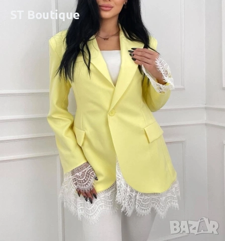 Дамско сако с дантела, снимка 2 - Сака - 53716638
