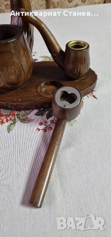 🌟🍂 Декоративен винтидж комплект с дървени лули 🍂🌟, снимка 6 - Лули - 52713948