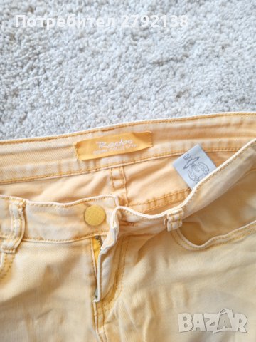 Дамски жълт дънков панталон, снимка 4 - Дънки - 41525187