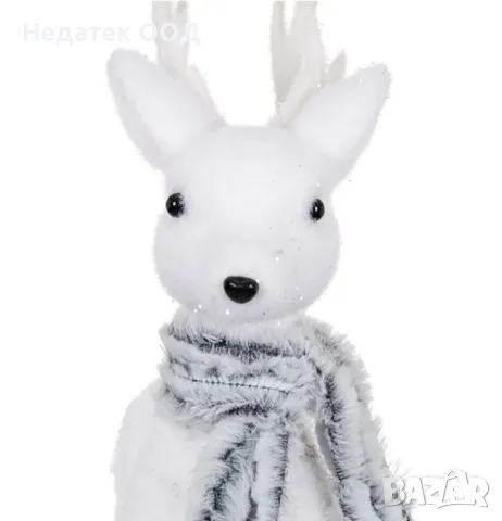 Коледна, Декоративна, Фигура, Елен, Бял, 21 см, снимка 2 - Декорация за дома - 48127010