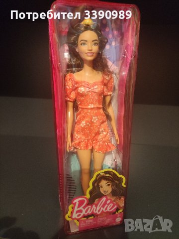 Barbie Fashionistas 182 Кукла Барби Фешънистас 182 с дълга коса и оранжева рокля, снимка 5 - Кукли - 38792284