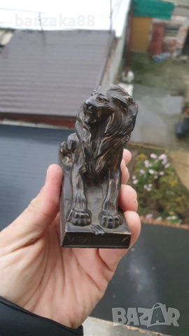 Стара фигура на Лъв с позлата, снимка 5 - Колекции - 52612154