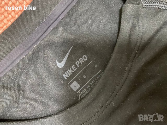 ''Nike Pro Mens Long Sleeve Training Top Black''оригинална мъжка блуза Л размер, снимка 2 - Спортни дрехи, екипи - 39128416