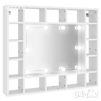 vidaXL Огледален шкаф с LED, бял, 91x15x76,5 см(SKU:808864), снимка 1 - Огледала - 49096555