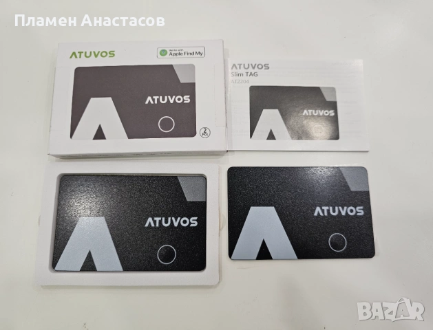 ATUVOS Bluetooth Tracker Slim – ултратънка смарт карта за проследяване, 2 броя, снимка 8 - Друга електроника - 53281275