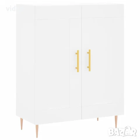 vidaXL Сайдборд, бял, 69,5x34x90 см, инженерно дърво