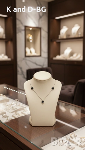 Дамско сребърно колие стил "Ван Клифт" , снимка 2 - Колиета, медальони, синджири - 53522836