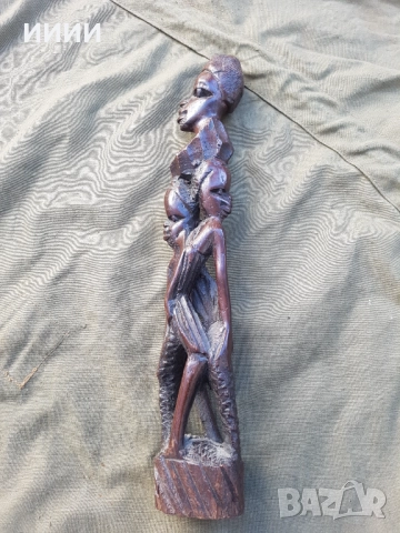 Африканска статуетка от абанос, снимка 2 - Статуетки - 52279259