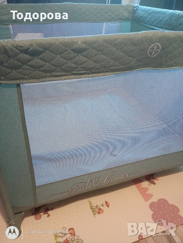 Детска кошара за игра Lorelli Sunny Playground цвят Iceberg Green Star, снимка 3 - Кошарки - 53142061