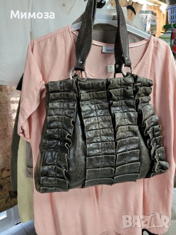 Тъмнокафява чанта ЕСТЕСТВЕНА КОЖА , снимка 3 - Чанти - 41687825