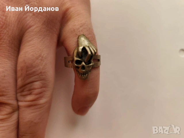 Пръстени - позлатен и рокерски, снимка 6 - Пръстени - 53858227