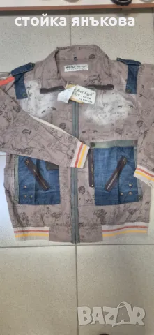 Страхотно тънко мъжко яке бежово с дънкено, снимка 2 - Якета - 49748256